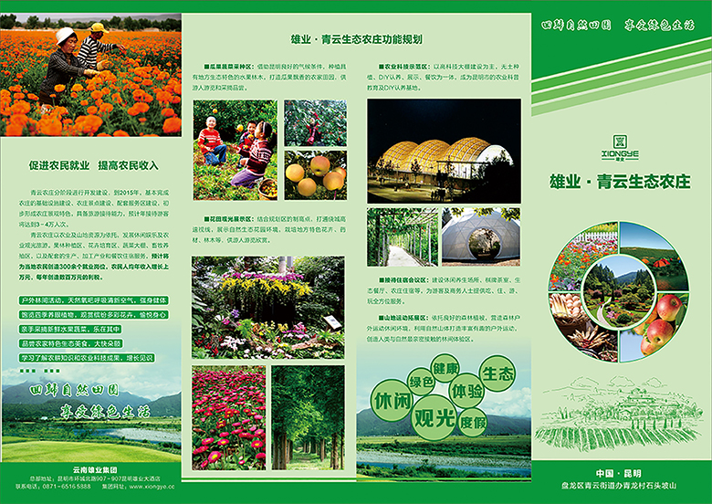 云南雄业集团青云生态农庄宣传单页