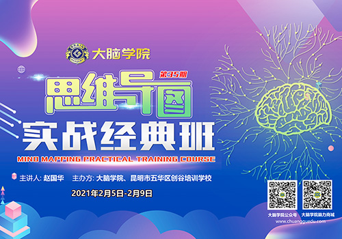 创谷大脑学院思维导图实战经典班背景板-野峰窝